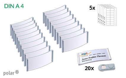 20 name badges - polar® 30 "classic"